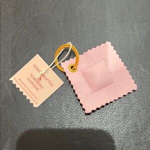 Baby Pink Leather Pasta Key Chain